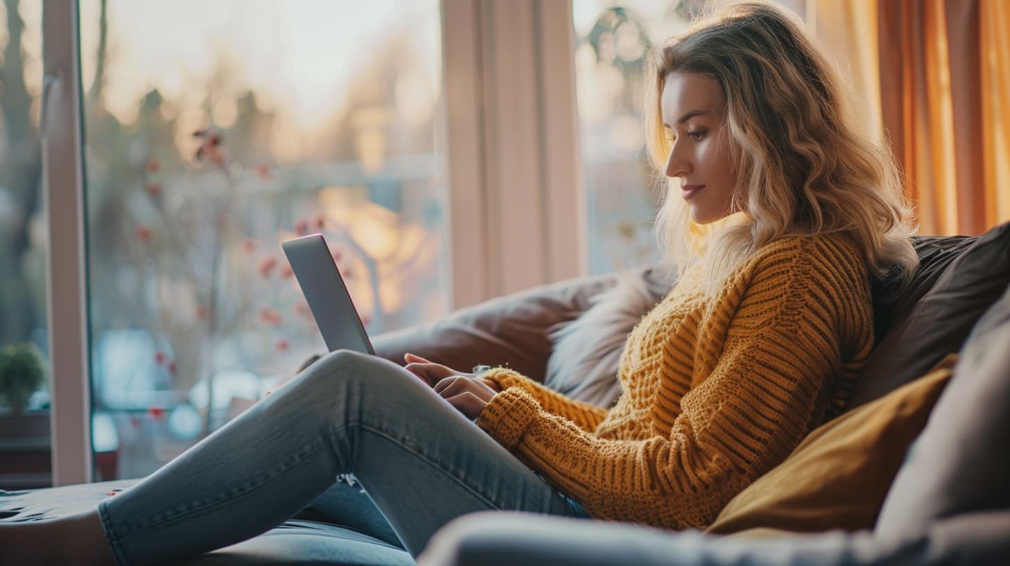 employee in a flexible workplace working from home