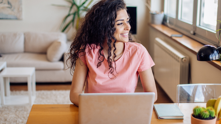 woman working from home