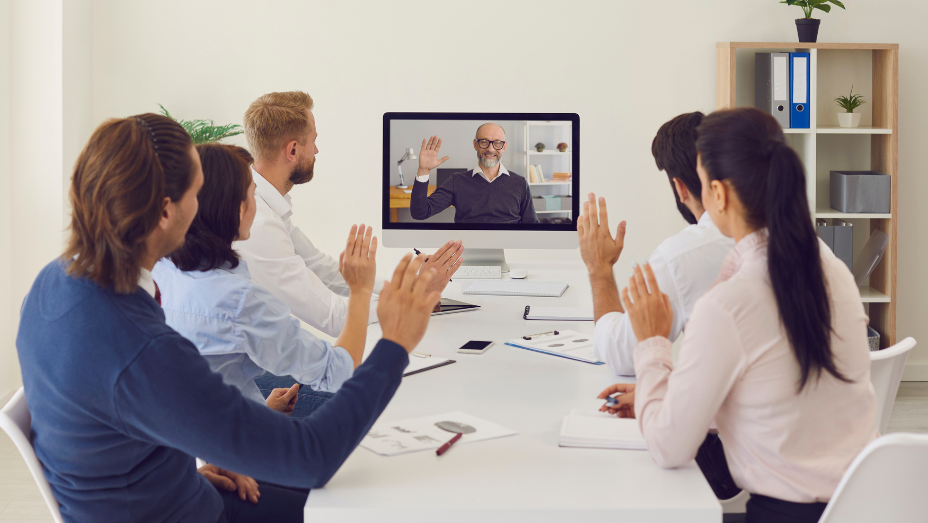 employees in a meeting room