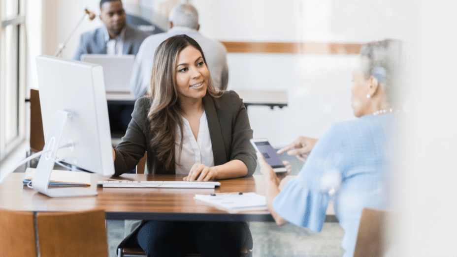 financial services employee  in the office