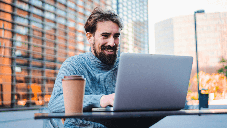 man employee working remote